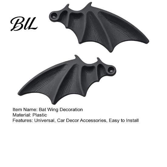 Auto Plate Wing Decoration 1 Pair Bat License Decoration, Gothic Black Decor SUV for Vehicle Front Rear Plates, Car Truck Exterior Accessories Weather
