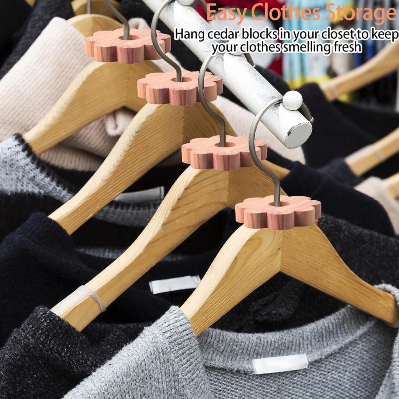 Natural Cedar Wood Hanging Blocks for Closet Shoe Cabinet and Wardrobe Insect Moth Repellents and Odor Eliminators