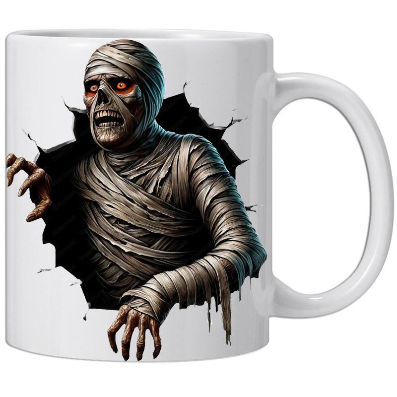 

3D Mummy Horror Halloween Ceramic Coffee Mark Cup Mummy Tea Cup New 301-400ml