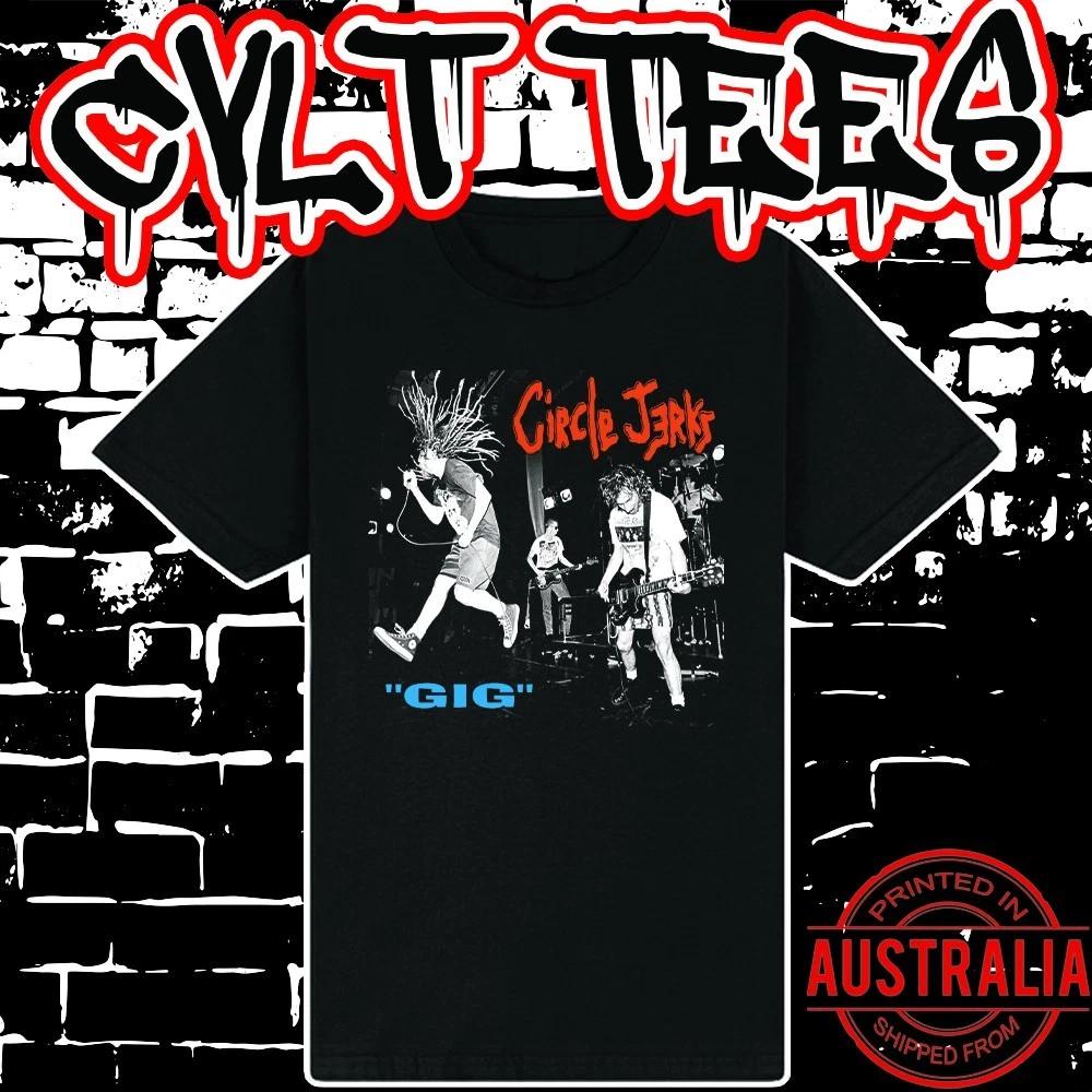 Men s and Women s T-shirts Circle Jerks GIG Band Tee ~ Premium Black Gildan Cotton XXXL