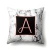 Polyester Pillowcase 26 English Letters Rose Gold Home Marble Decorative Printed Pillowcase