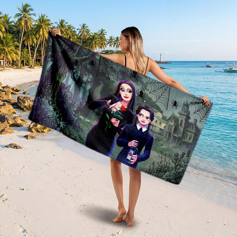 Large Beach TowelThe Addams Family Soft Absorbent Towel Beach Bath Home Use