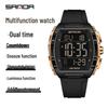 Sanda Waterproof Multifunctional Sports Watch for Students with Alarm