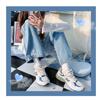 Primavera 2022 moda donna a vita alta y2k jeans a gamba larga da donna larghi gradiente donna denim capris pantaloni jean mamma jeans pantaloni