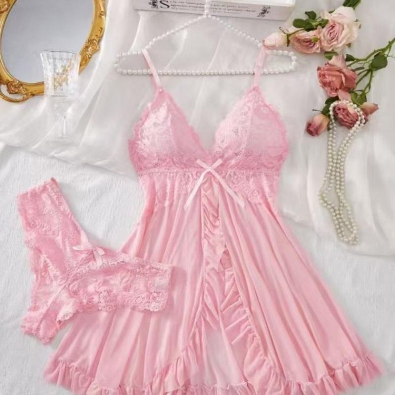 Pajamas Female Sexy V-Neck Lace Suspender Multicolor Set Sex Underwear