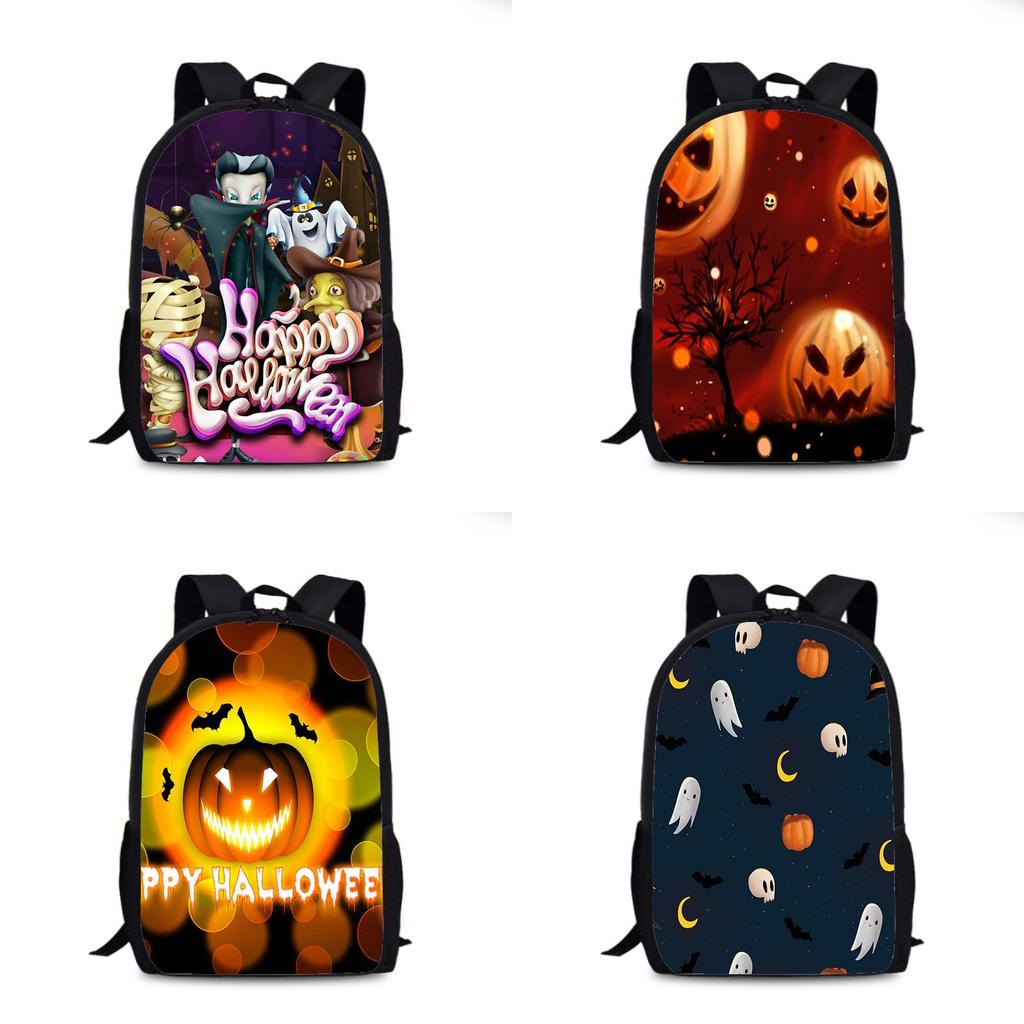 Halloween Fledermaus Kürbis Rucksack Aus Nylonmaterial Für Den Täglichen Gebrauch Und Street Style