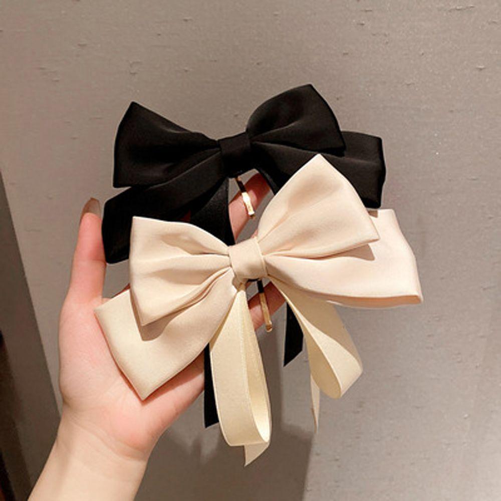 For Girls Tassel Satin Big Korean Barrettes Ponytail Holder Buckle Women Hair Clips Hairpins