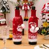 Christmas Redness Wine Bottle Cover Bag Knitted Sweater Champagnes Bottle Cover Bag Christmas Decorations for Party Home