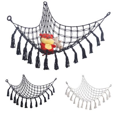 Plush Toy Storage Net Woven Mesh Pocket Plush Toy Cotton Rope Suspended Storage