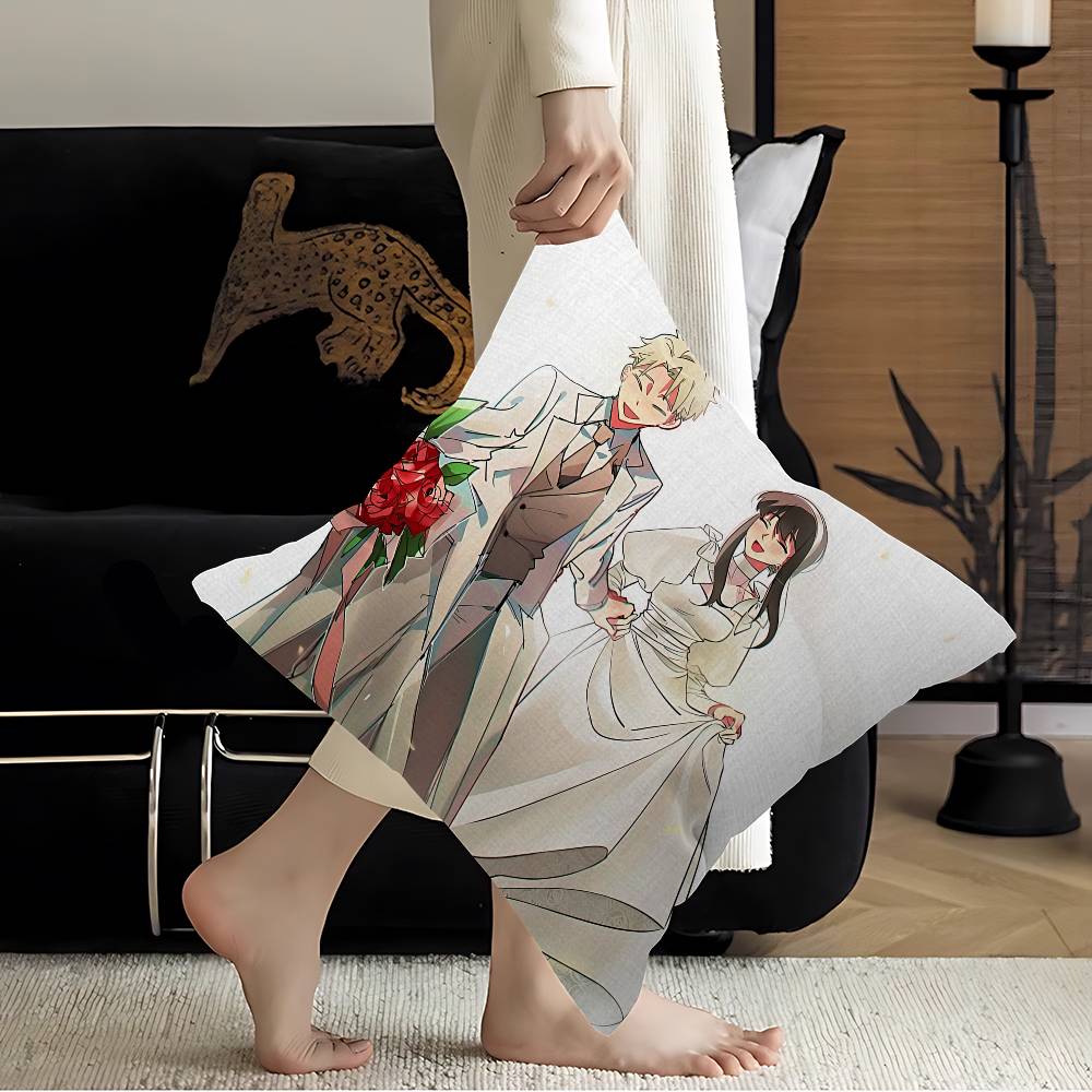Anime Spy X Family Cushion Cover Inches Farmhouse Decor Home Throw Pillow Covers For Couch Decorations