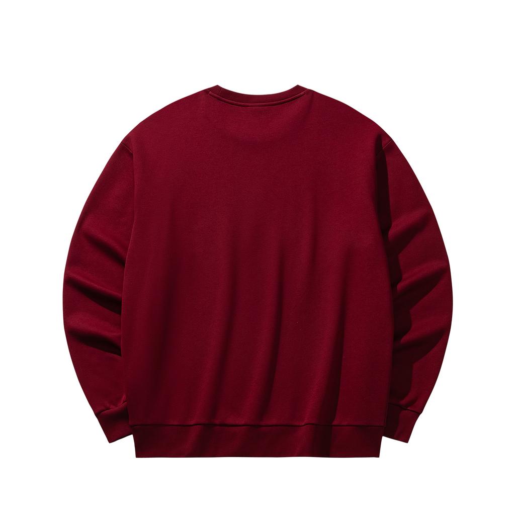 Anta Warm Fleece Pullover Sweatshirt Men Tops Lychee-Red 952618708-6