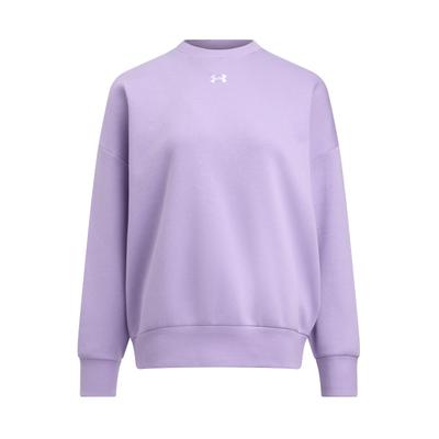 UA Rival Fleece OS Crew Mode Bequem Lässiges Sweatshirt Damen Sweatshirt Lila 1386463-538