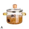 1.6L Transparent Glass Cooking Pot Thickened High Temperature Resistan