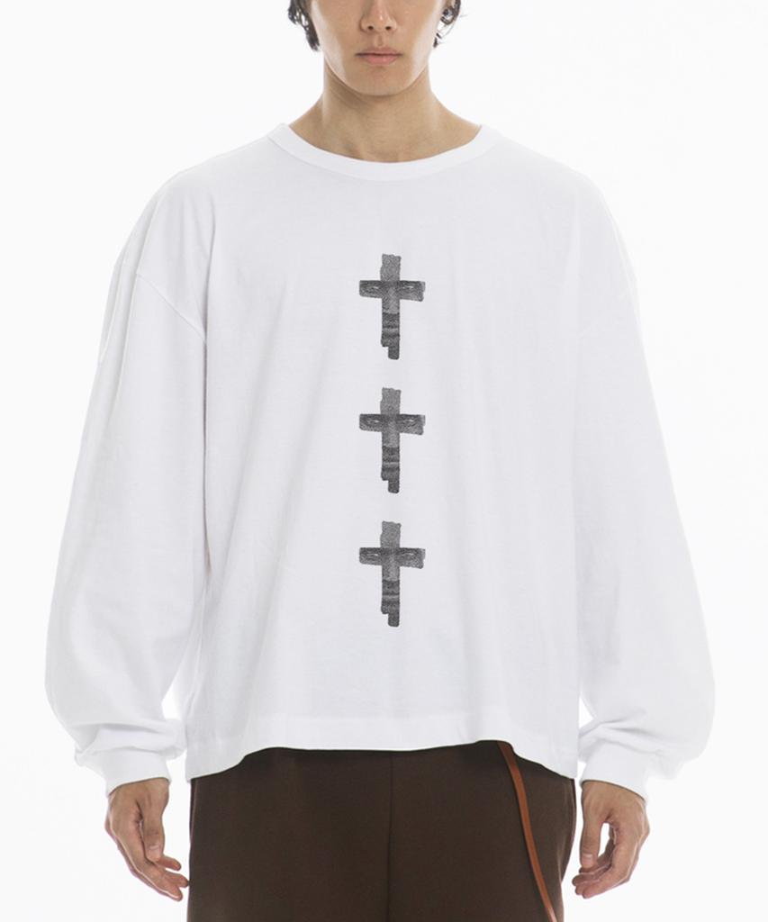 Paensyo Cross Binding Neck Long Sleeve - White