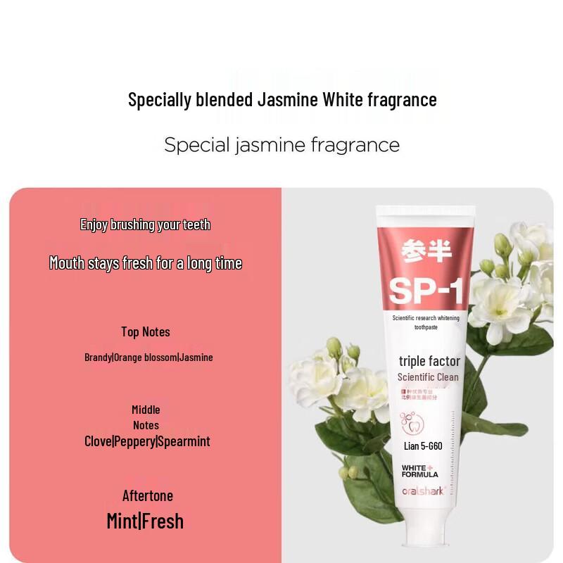 Canban Oralshark Probiotic Whitening Toothpaste - Alpine Jasmine (3x180g)