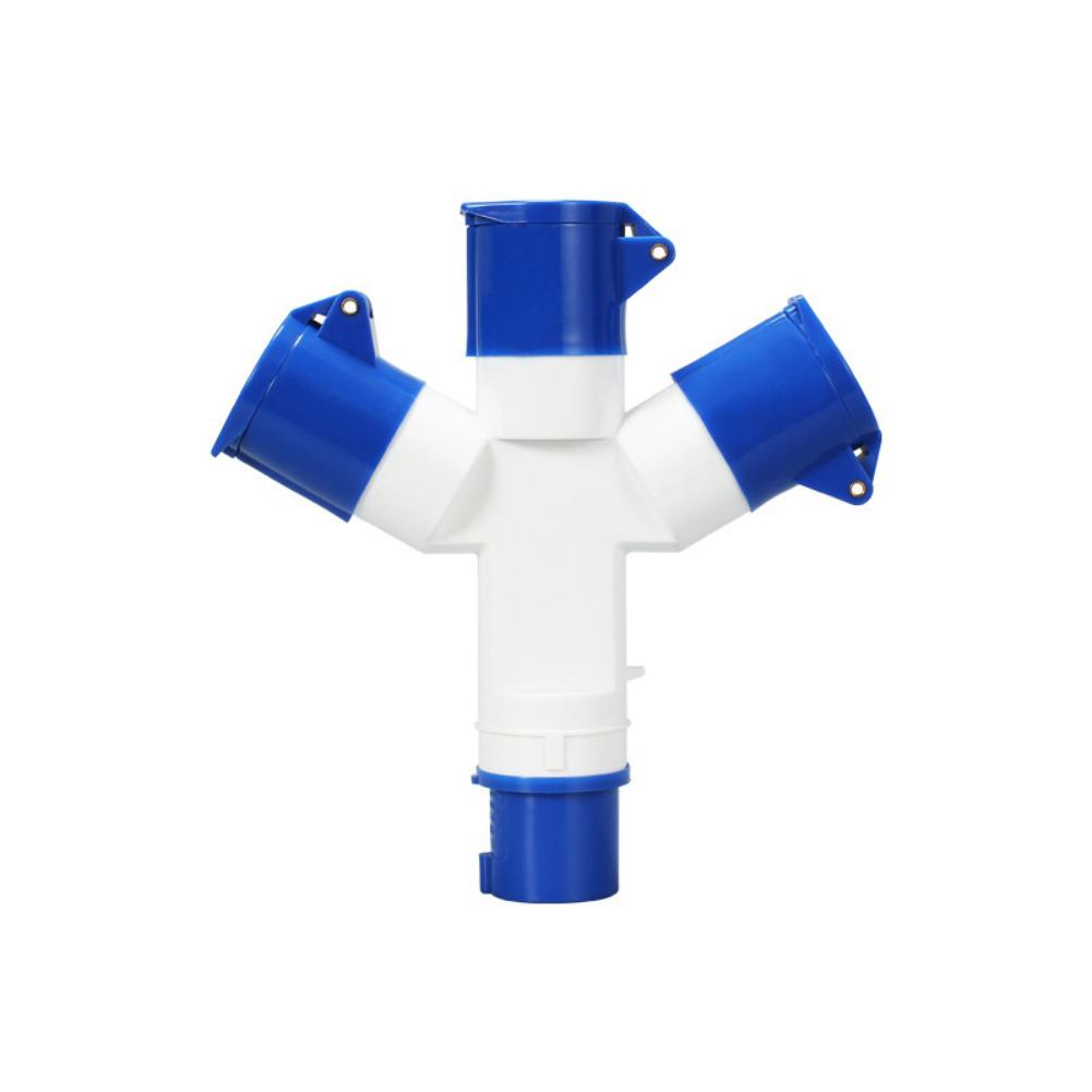 Three Way Industrial Socket Waterproof For Durable 16A32A Y Type Electrical Branch Connector with High Conductivity