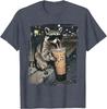 Waschbär trinkt Eiskaffee Lustiges Tier-Meme T-Shirt Unisex Sommer Baumwollkleidung Mode Rundhals Kurzarm T-Shirt