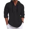 TEMU Trend Fashion Men's Pearl Cotton Small Twill Half Cardigan Hooded Button Sweater