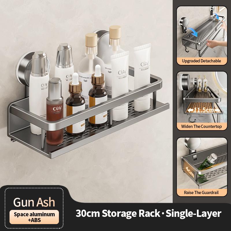 

Стеллаж для хранения на присоске для ванной комнаты, настенный, неперфорированный, из железа M