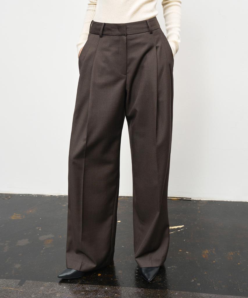 LADY VOLUME (All Season) Long Wide Slacks (Brown)