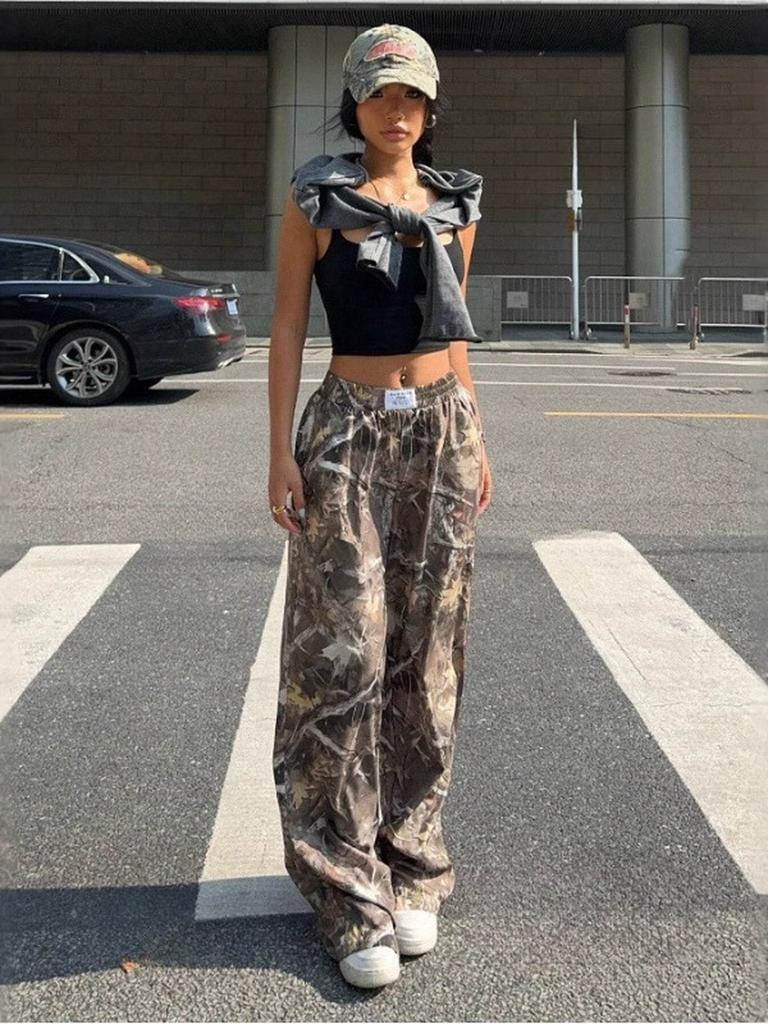 Spring/Autumn Sexy Girl Women's New High Waist Wide Leg Pants Loose Fit Slimming Casual Overknee Long Pants