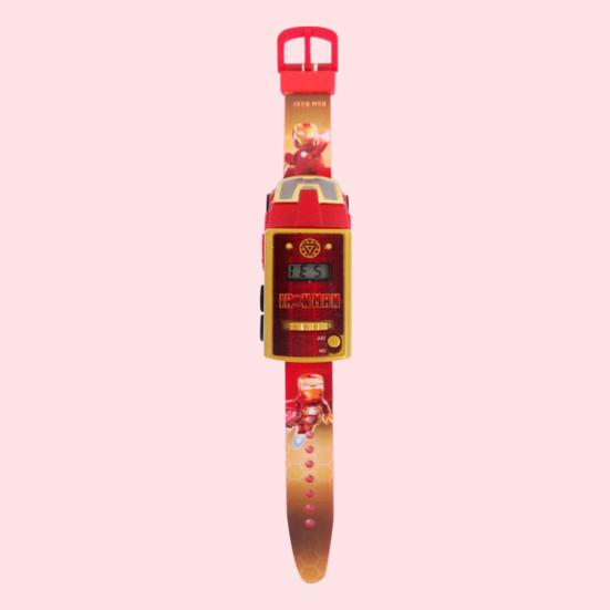 Kids Projection Toy Random 6 Patterns Pull-back Function Detachable Cartoon Creative Entertainment ABS Iron Man Projection Watch Child Toy