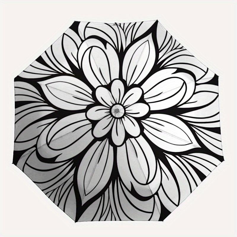 

1pc Floral Mandala Pattern Automatic Open/close Folding Umbrella, Compact Portable Travel Umbrella,Cute Umbrella, Durable Construction yy250804108