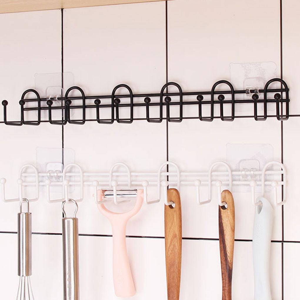 Under Cabinet Hanger Kitchen Bedroom Holder Iron Organizer Household Hanging Rack Punch Free Organizing Hook Space-saving
