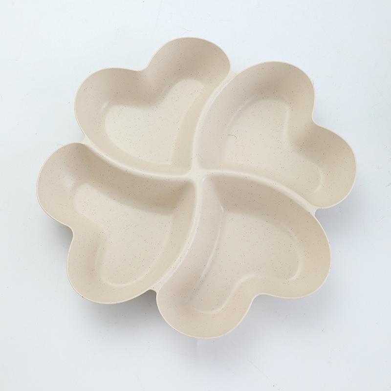 Creative Clover Heart-Shaped Snack & Dessert Plate for Living Room