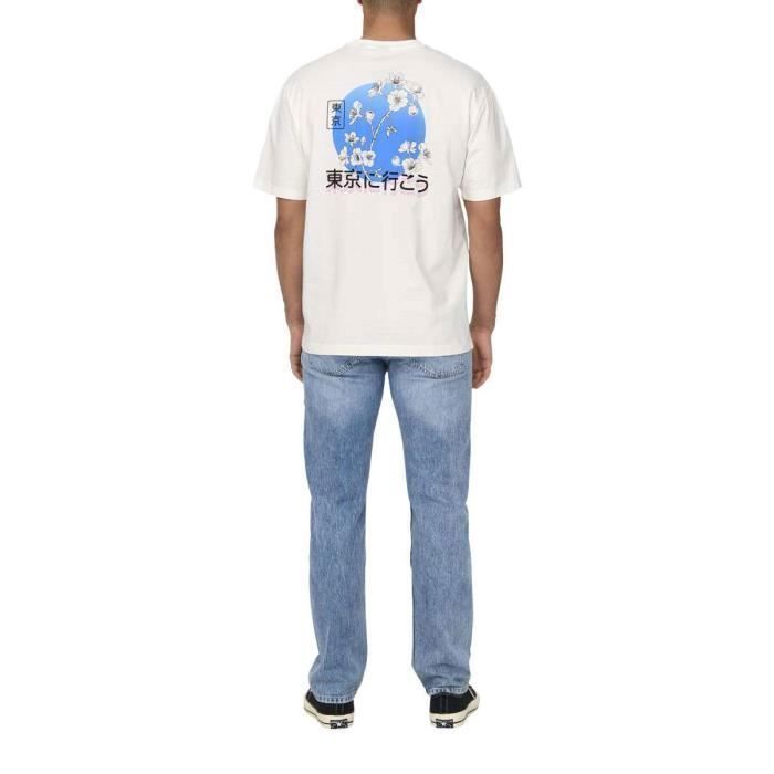 T-shirt - ONLY &amp; SONS - Écru - Coupe droite - Manches courtes - 100% coton