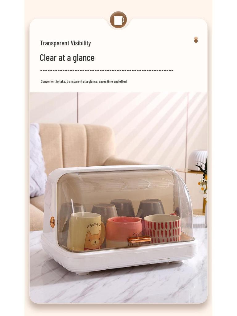 Glass Cup Drying Rack and Dustproof Holder for Wine and Water Glasses