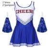 Fancy Dress Cheerleader Outfit Uniform Cosplay Costume With Pom Poms High School