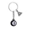 Fashion Creative Billiard Pool Keychain Table Ball Key Ring Lucky Black Key Chain 25Mm Resin Ball Jewelry Gift