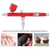 Dual Action Gravity Feed Airbrush Gun 0.3mm Spray Art Paint Tattoo Nail Tool Kit(Red)