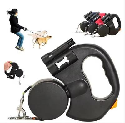 Double Ended Leash, Double Dog Leash for Two Dogs with Tangle-Free Swivel, Dog Leashs with LED Flashlight for Small & Large Dog