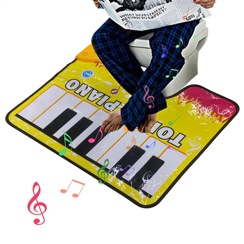 Novelty Potty Piano Sounding Carpet Potty Piano Singing Rug Bathroom Funny Toe Music Keyboard Toilet Floor Mat