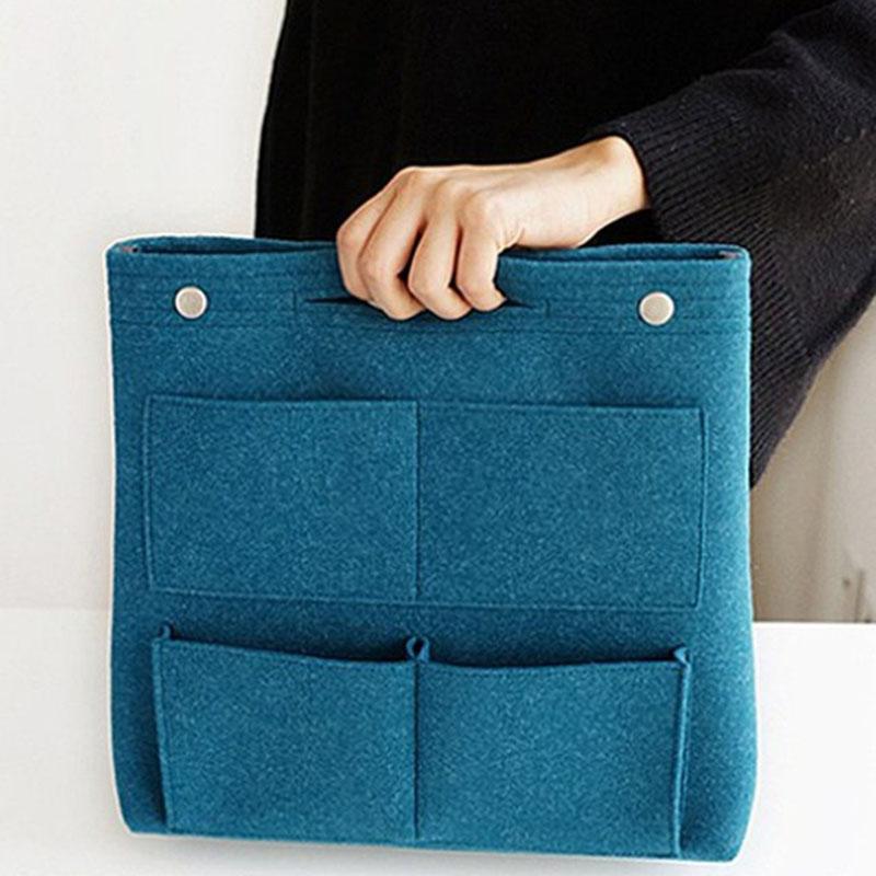 Multi-function Make Up Bag,Felt Insert Purse Organizer,Multi Pocket Cosmetic Bags In Bag Organizer For Tote & Handbag Shaper