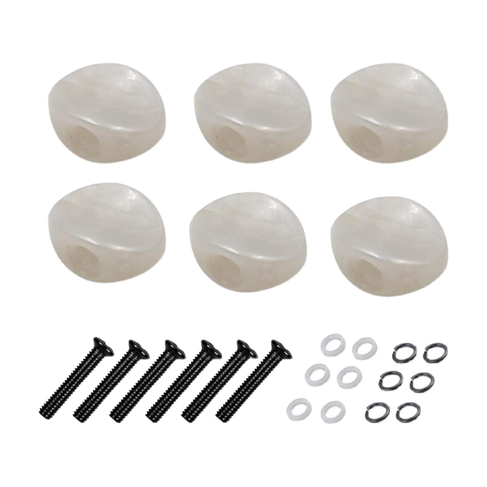 

6Pcs Guitar Tuning Pegs Button Machine Head Tuner Knobs Durable with Ferrule and чёрный