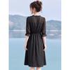 Elegant French Style V-Neck Short Sleeve Midi Dress