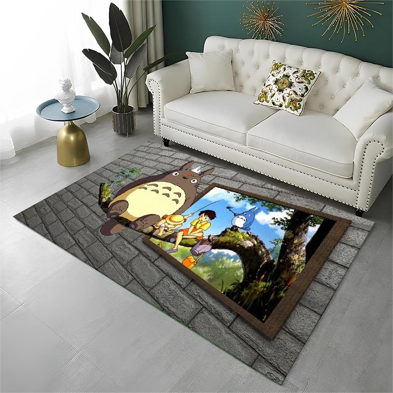 Classic T-Totoro Cartoon Cute Carpet Rug for Playroom Bedroom Living Room Sofa Home Decor,kid Area Rug Non-slip Floor Mat Gift
