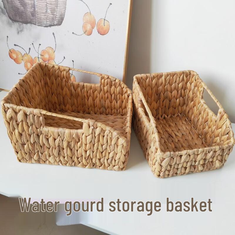 Corner Layered Water Hyacinth Woven Storage Basket Set