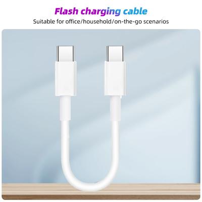 60W High Speed USB C Charging Cable 25CM Type C To Type C Fast Charger for Phone 15 Cellphone Tablet Power Extension
