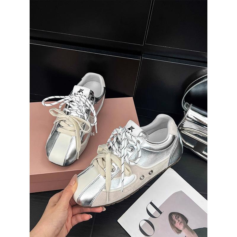 Ballet style inner height increase German training shoes women's 2025 new retro color matching versatile comfortable sports and leisure Forrest Gump