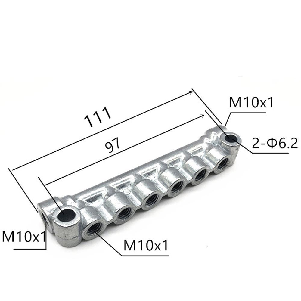 M8 M10 Pitch 1mm 2 3 4 5 6 7 8 10 Ways 4-12 Ports Zinc Alloy Resistance Oil Distributor Block Splitter Lubrication System
