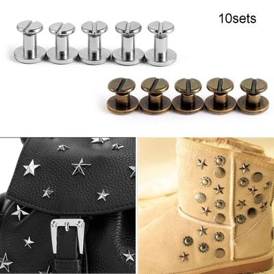 10sets Crafts Shoes Decoration Nail Garment Scrapbooking Screw Cloth Button Nail Rivets Brass