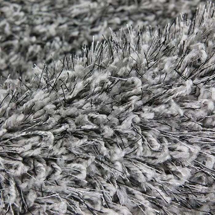 Tapis salon à poils longs brillant gris clair 133x190