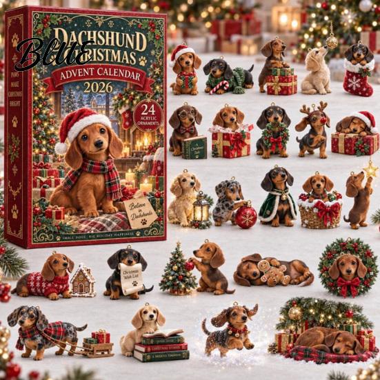 Pensierini per il Calendario dell'Avvento 24 Giorni Set Ornamenti Animali Bambini 2026 Acrilico 2D con Natale