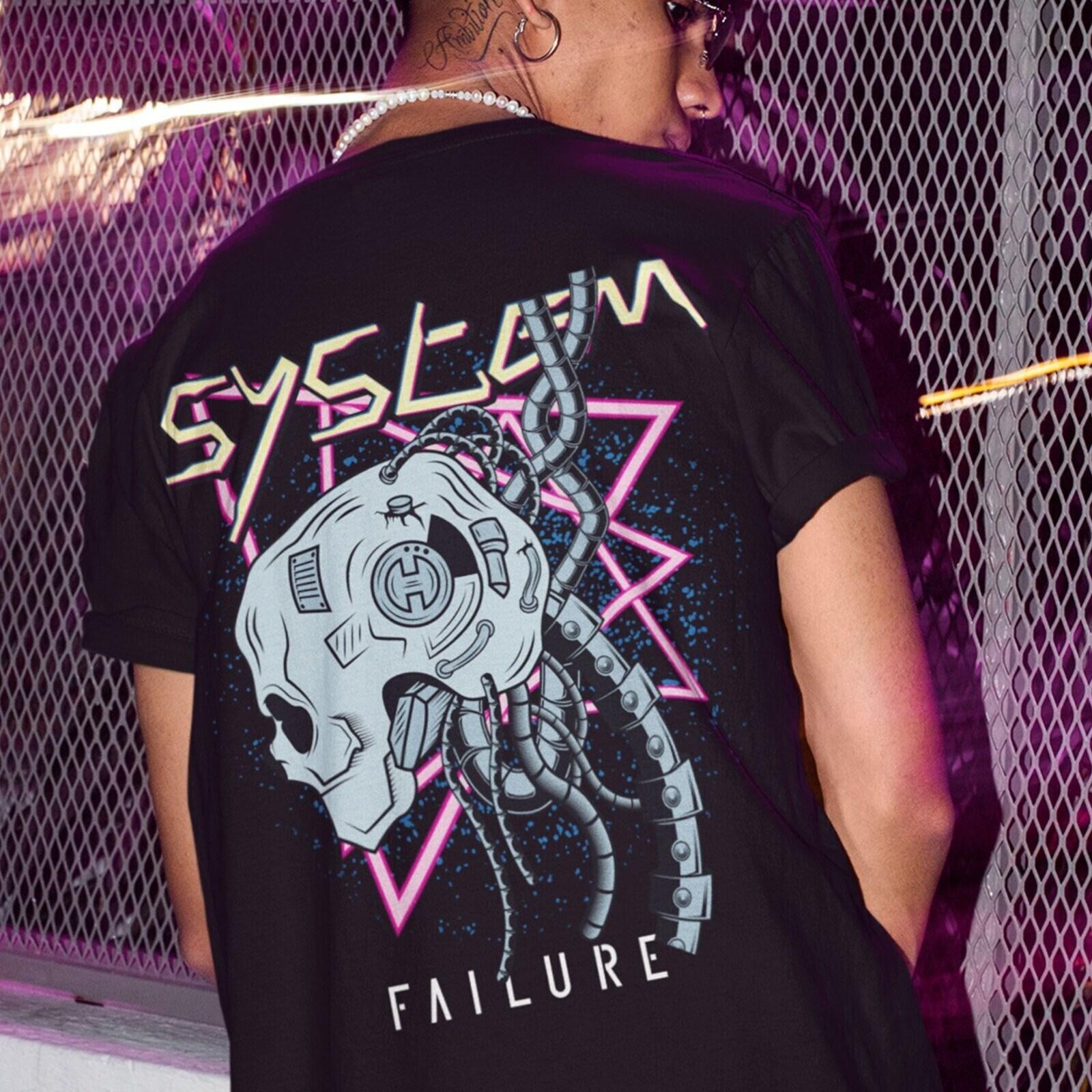 System Failure T-Shirt Cyberpunk Shirt Soft Techwear Shirt Grunge Shirt Aest XXL