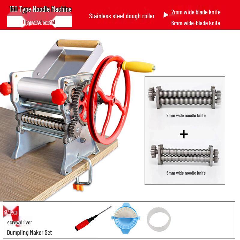 Dough Roller: Multifunctional Hand-Crank Rolling Pin for Dumpling & Wonton Wrappers, Old-Fashioned Manual Noodle Maker