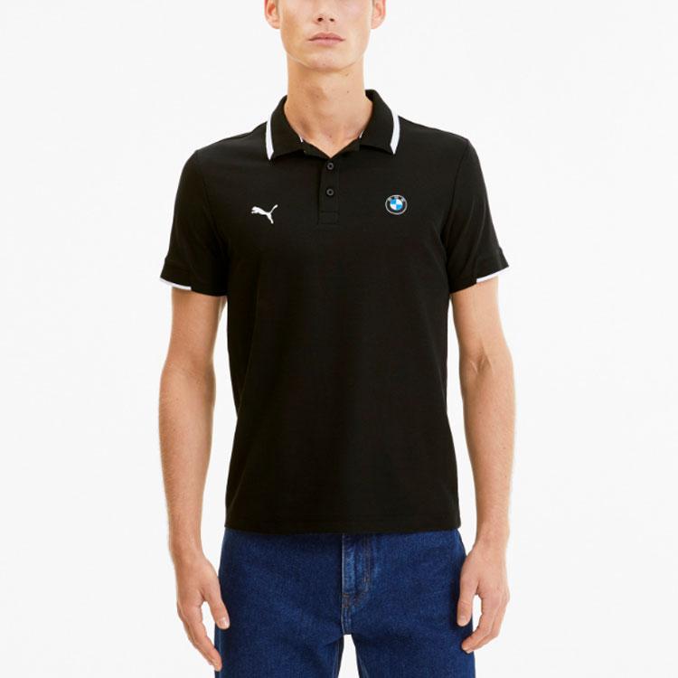 Puma BMW Racing Series Casual Short Sleeve Polo Shirt Men Tops Black 596101-01